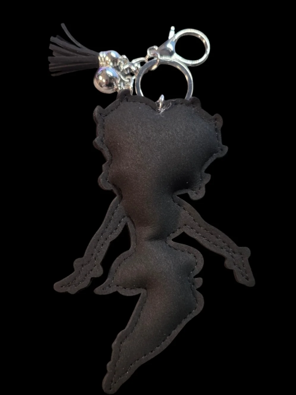 Betty Boop Crystal Keychain Charm - Pink & Black